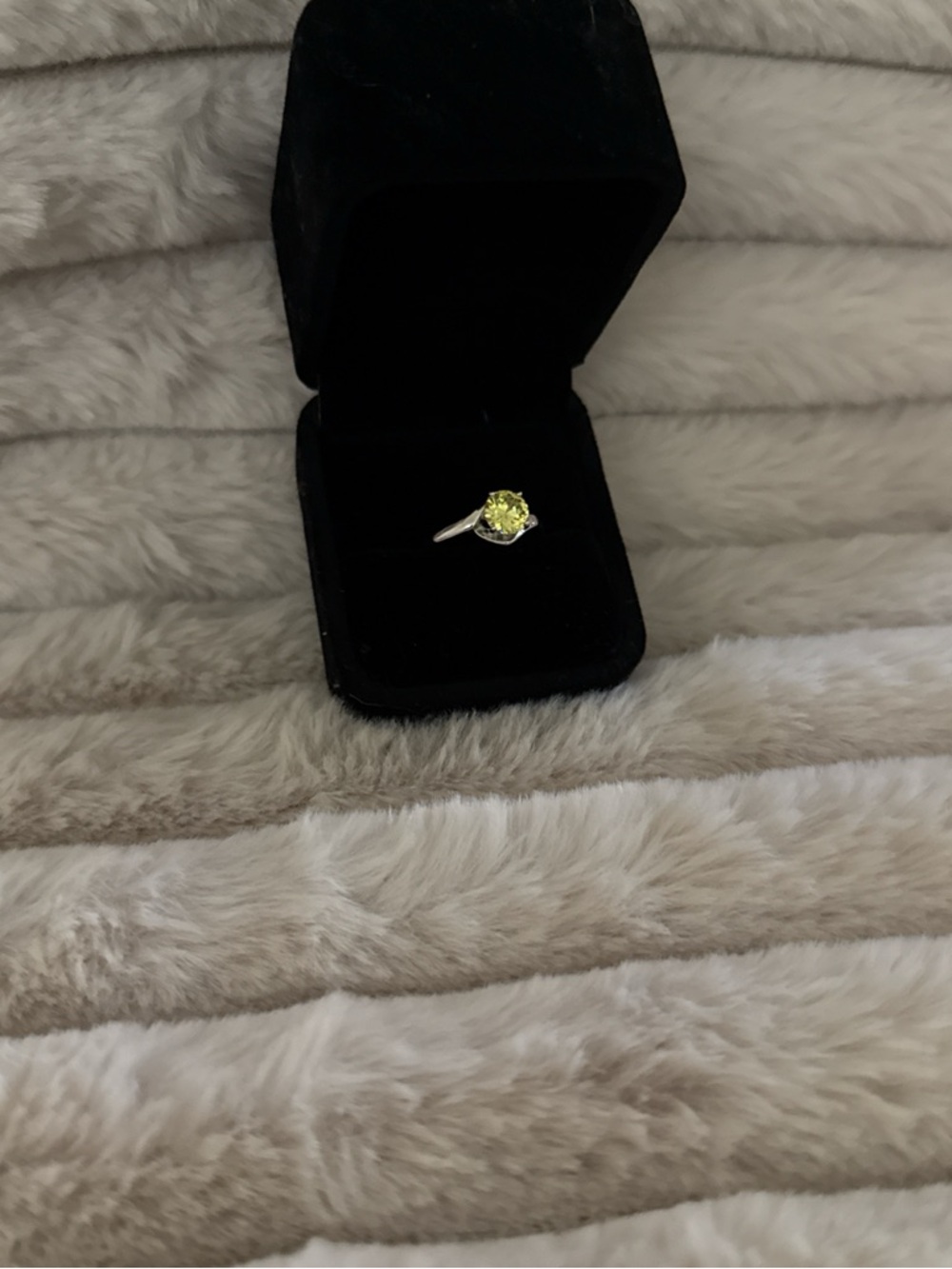 Yellow Gemstone Solitaire Ring - Women's Silver Band